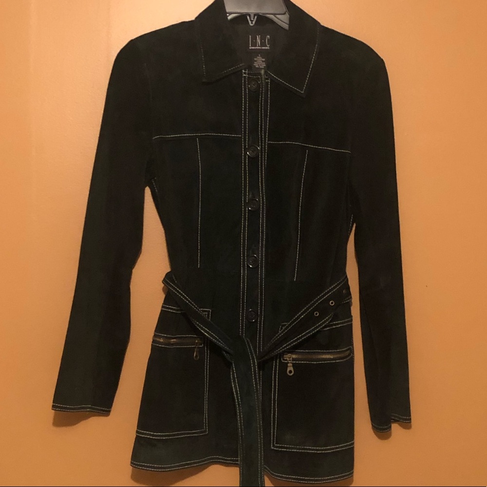 🍁Ink Suede Black Jacket